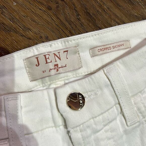 Jen7 7 for all mankind white crop skinny‎ jeans ankle length summer - Picture 2 of 8